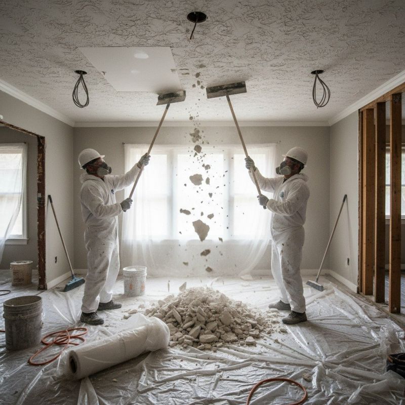 Local Textured Ceiling Removal pros at work