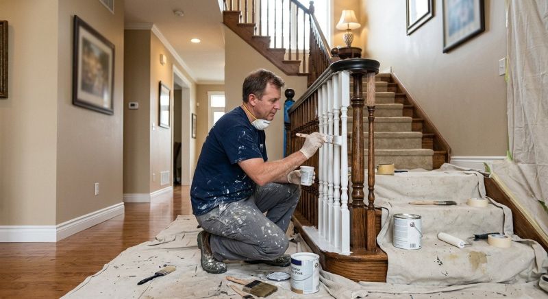 Indoor Staircase Painting in Wilmington, NC