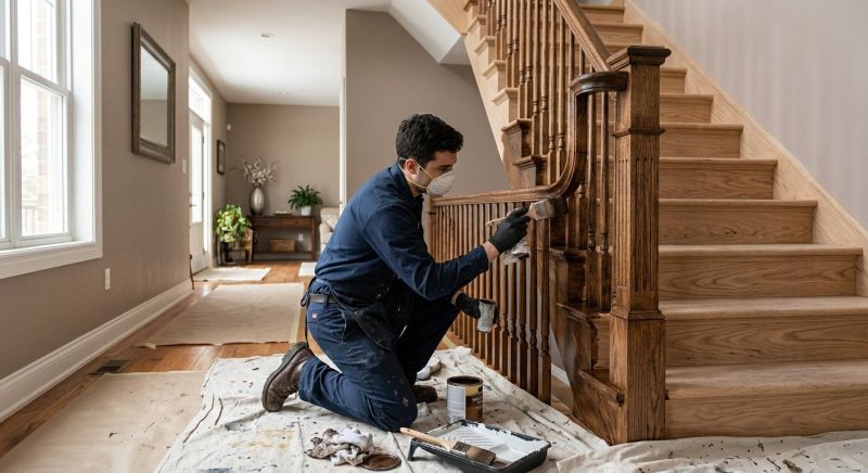 Indoor Staircase Painting in Waco, TX