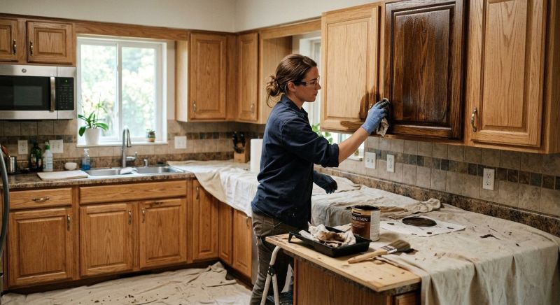Kitchen Cabinet Staining in Lafayette, IN