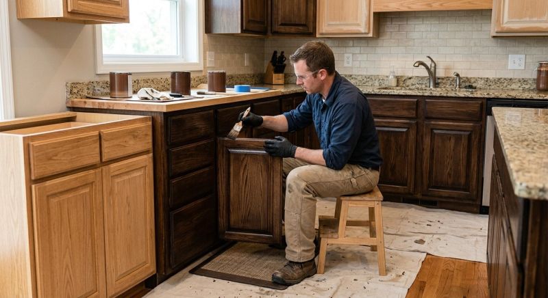Kitchen Cabinet Staining in Lafayette, IN