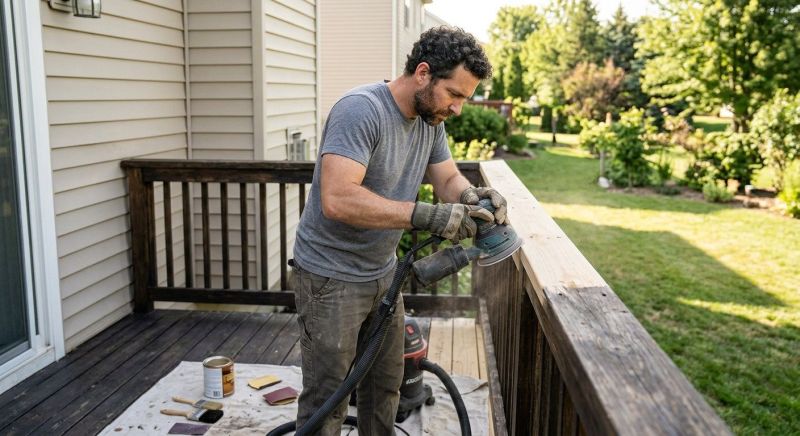 Wood Handrail Staining in Waco, TX